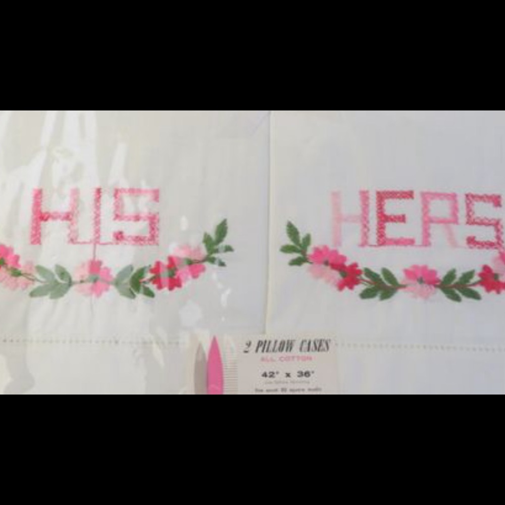JC Penny’s His Hers white Pillow cases